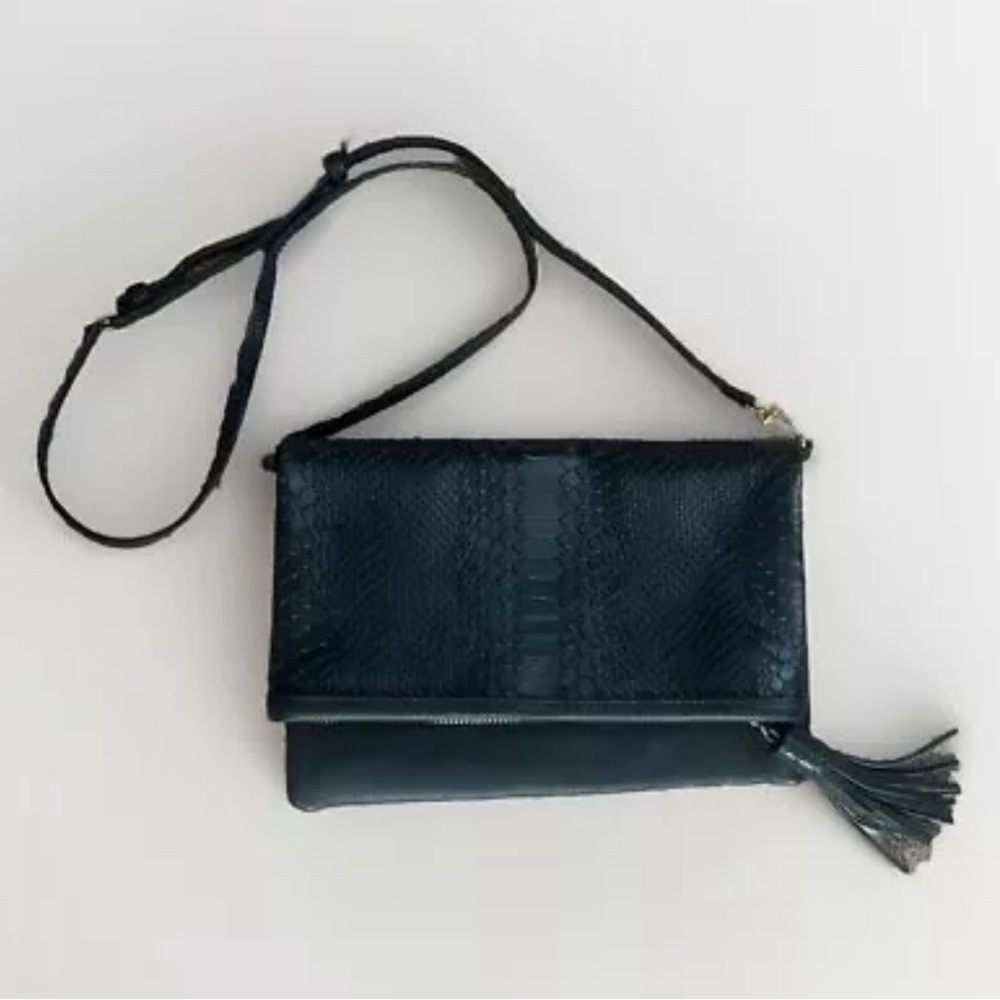 GiGi New York designer leather embossed crossbody bag